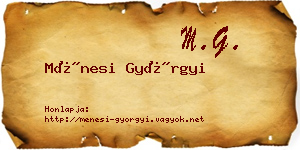 Ménesi Györgyi névjegykártya